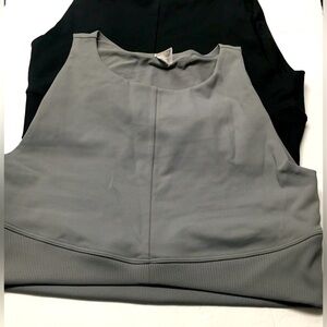 Yogalicious High Neck Sports Bra Bundle (2) Large Black Gym Yoga Workout Pilates